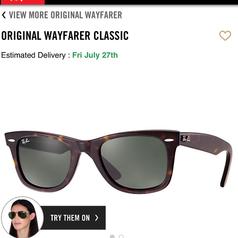 Rayban Tortoiseshell Wayfarer Sunglasses